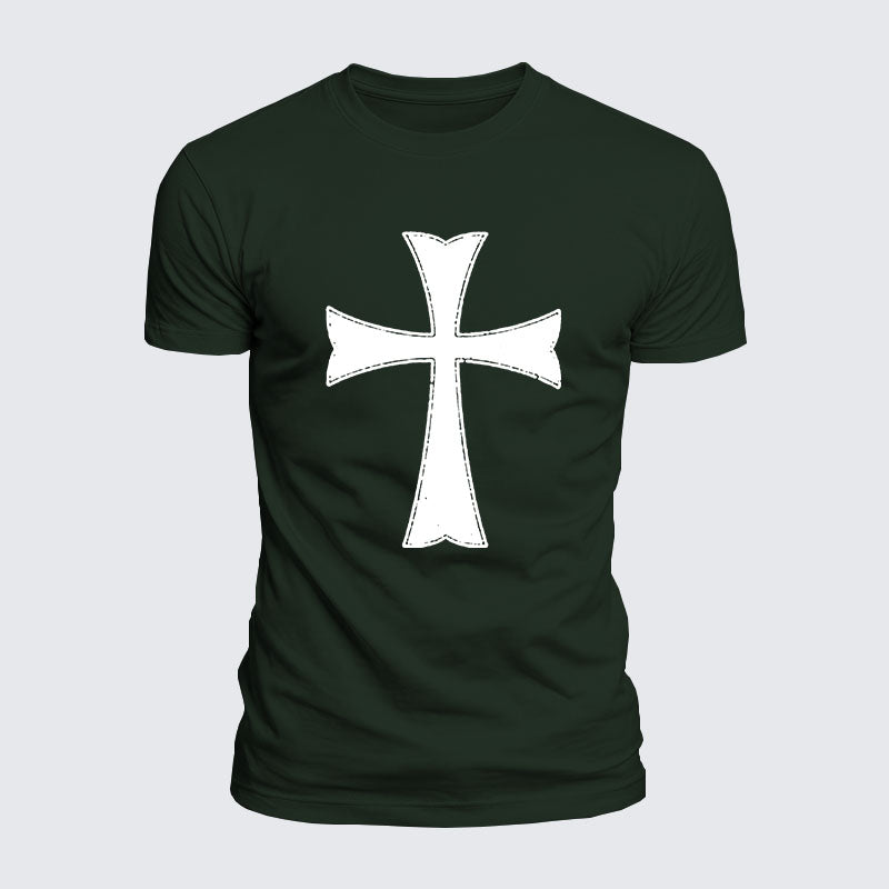 Luxe Mercerized Cotton Tee - Knights Templar Crusader Cross