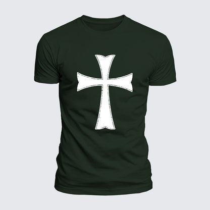 Luxe Mercerized Cotton Tee - Knights Templar Crusader Cross
