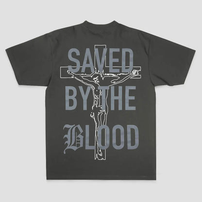 Saved By The Blood Printed Men's T-shirt