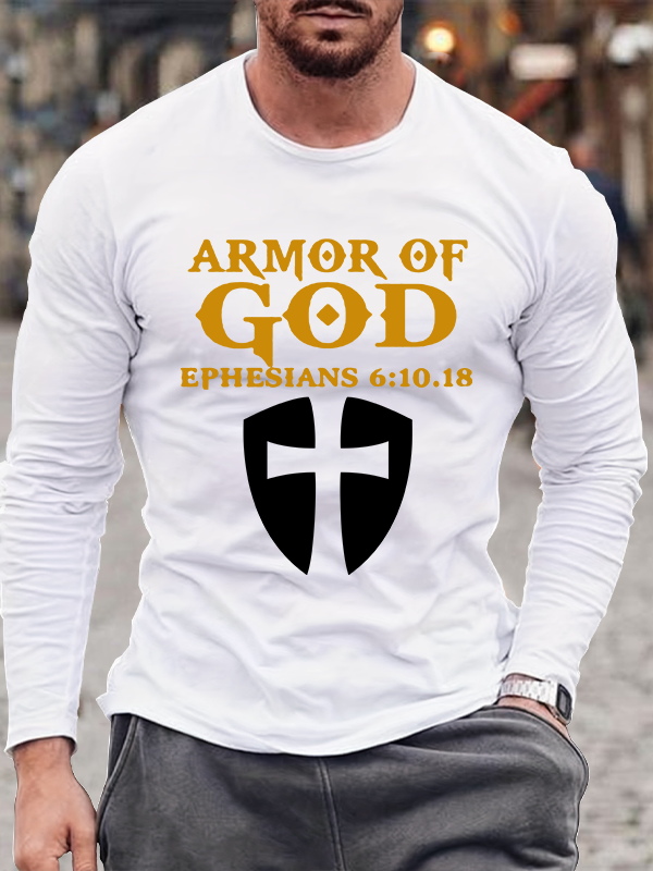 Armor Of God Christian Cotton Long Sleeve T-Shirt