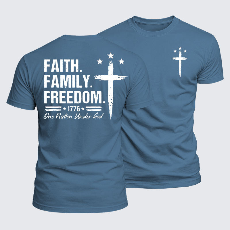 Luxe Mercerized Cotton Tee - Faith. Family. Freedom.