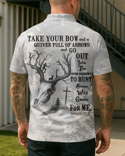 Take Your Bow And A Quiver Full Of Arrows And Go Out Into The Open Country To Hunt Some Wild Game For Me All Over Print T-Shirt