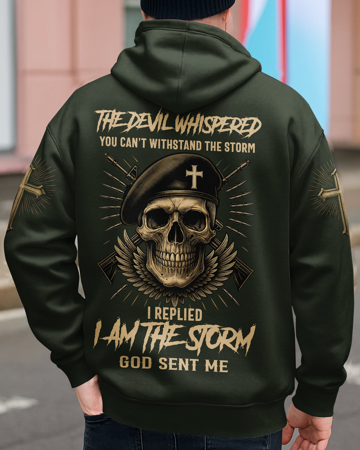 The Devil Whispered You Can't Withstand The Storm Zip Hoodie