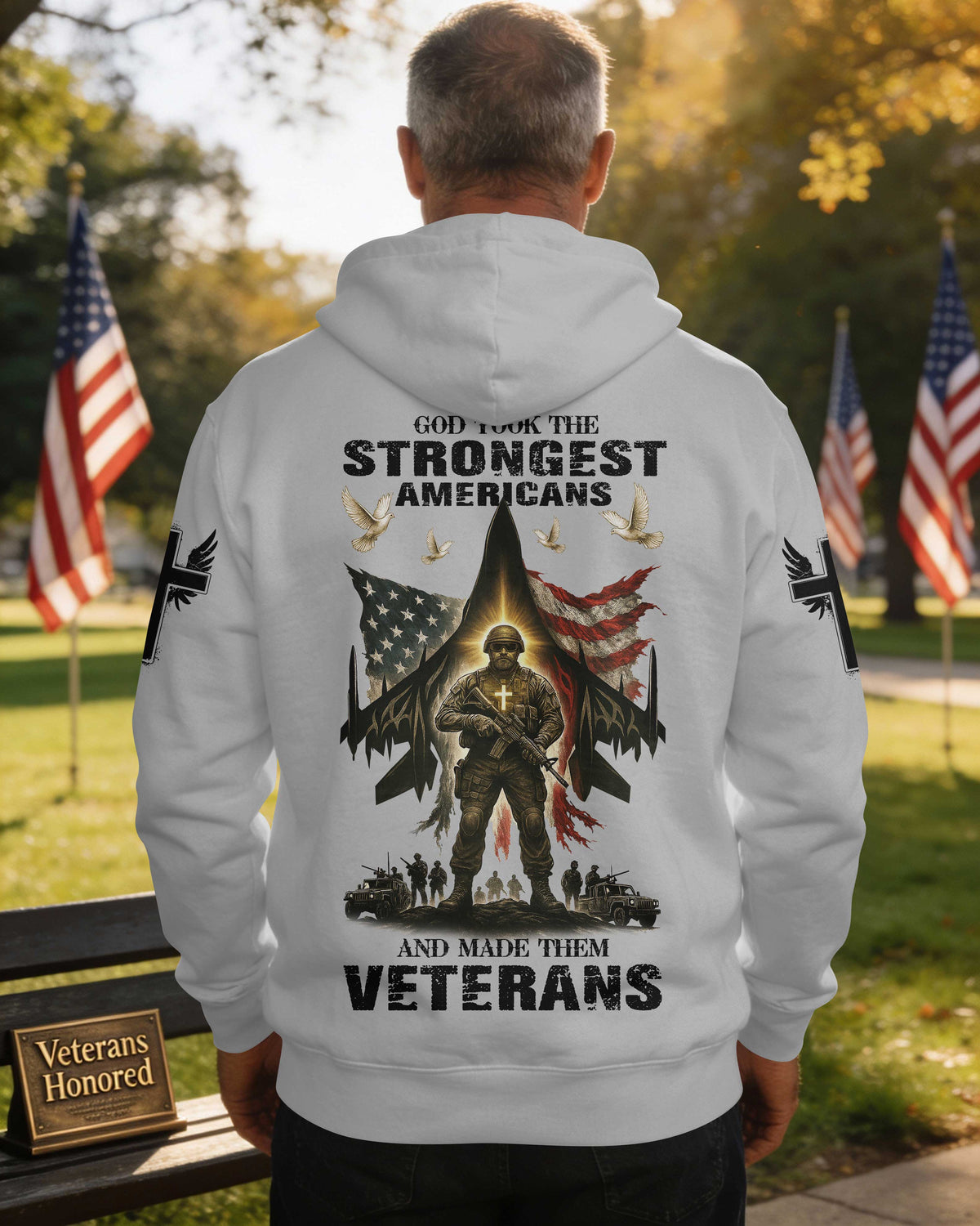 God Took The Strongest Americans All Over Print Hoodie