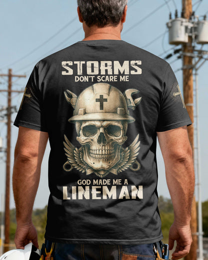 Storms Don't Scare Me God Made Me A Lineman T-Shirt