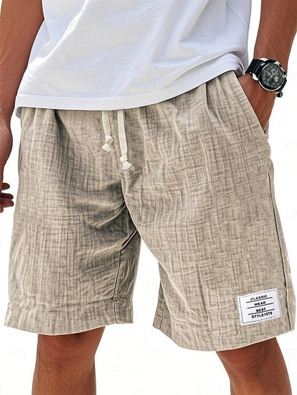 Men’s Casual Cotton Linen Shorts – Lightweight Drawstring Summer Shorts