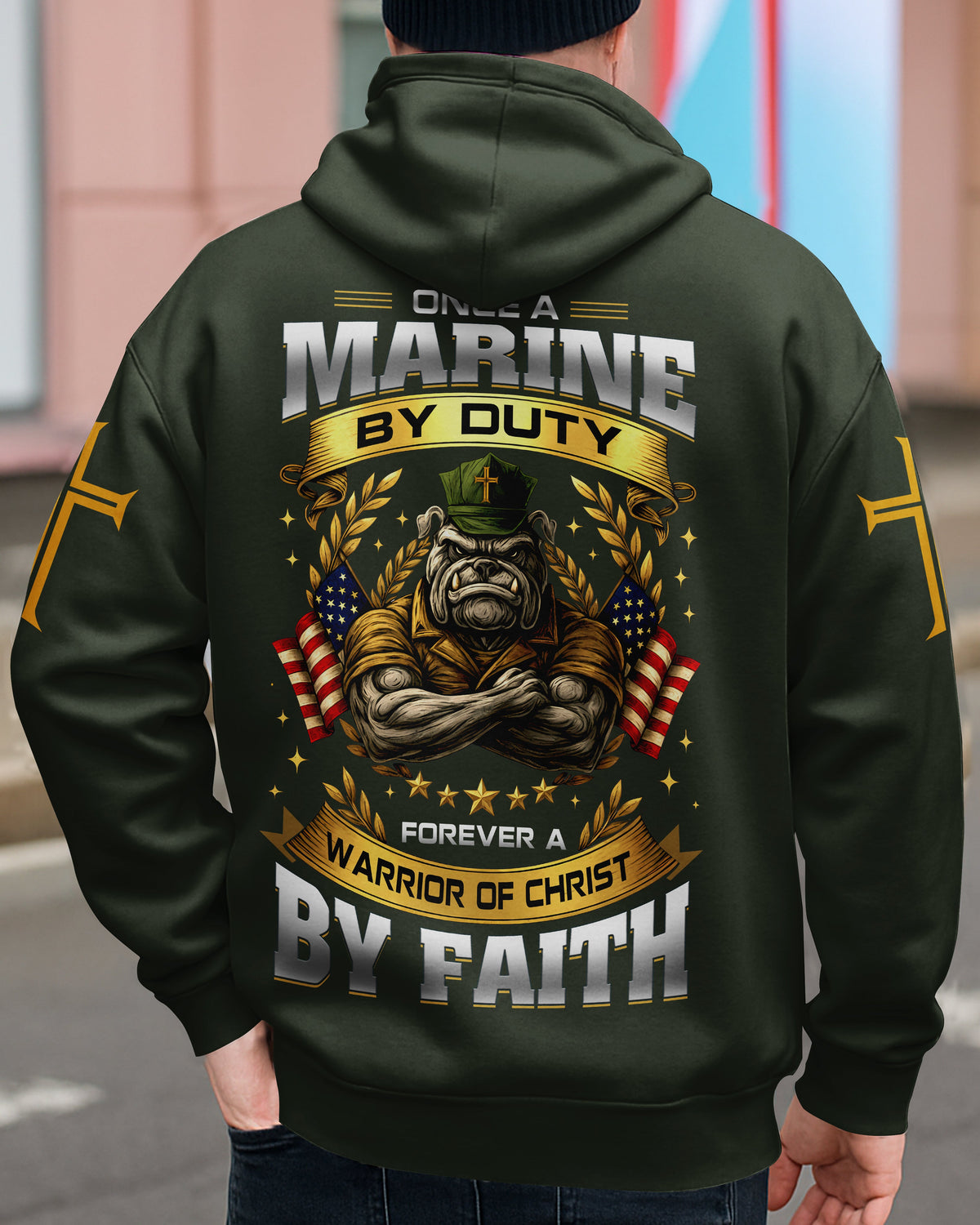 Once A Marine By Duty Forever A Warrior Of Christ By Faith Zip Hoodie