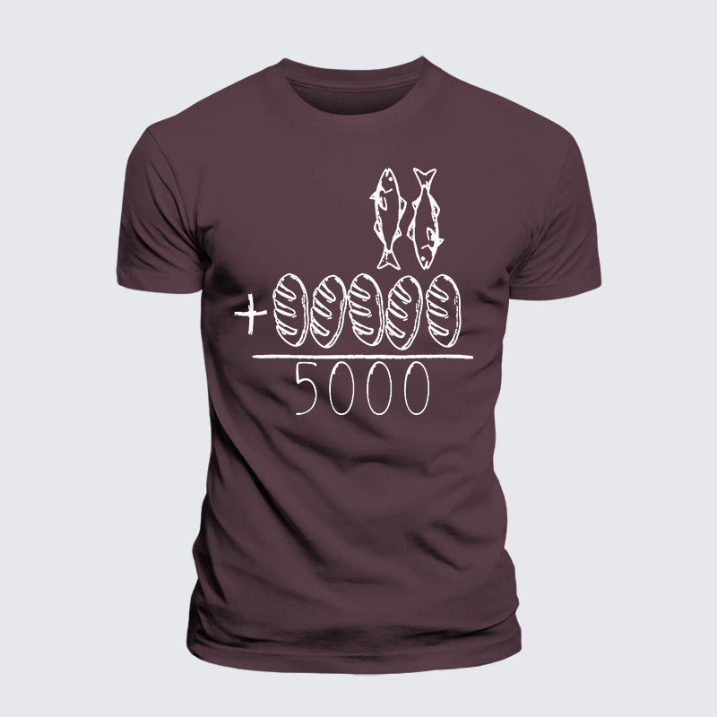 Luxe Mercerized Cotton Tee - 2 Fishes 5 Breads Jesus Feeds The 5000