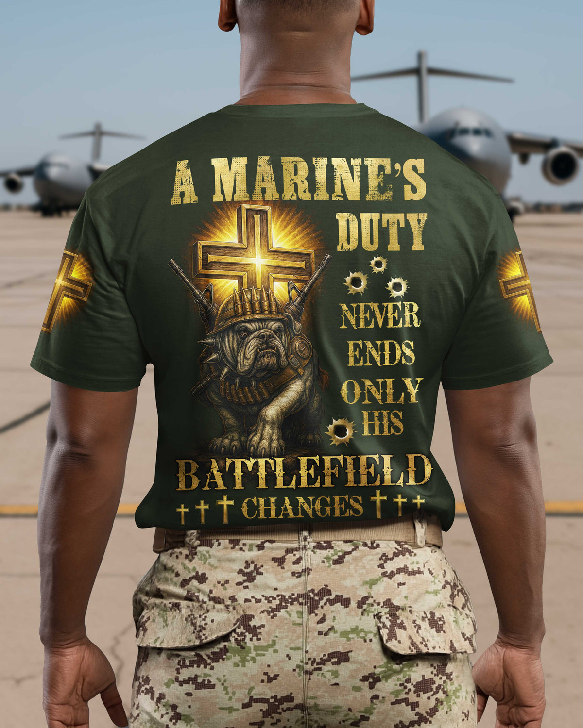 A Marine's Duty Never Ends Only His Battlefield Changes T-Shirt