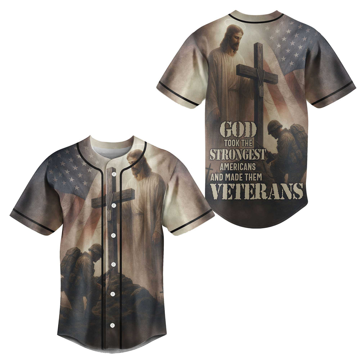 God Took The Strongest Americans All Over Print Jersey