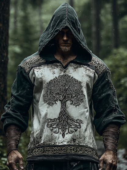 Viking Style Inspired Rune Tree of Life Digital 3D Printed Unisex Casual Hoodie