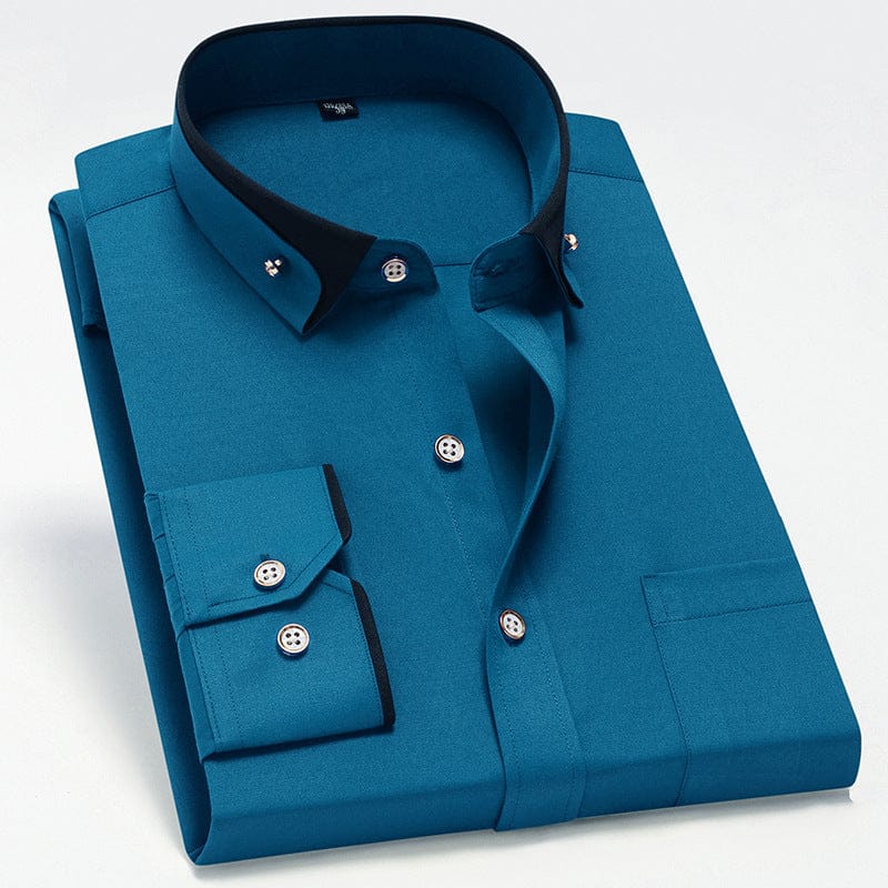 Men’s Contrast Collar Dress Shirt – Slim Fit