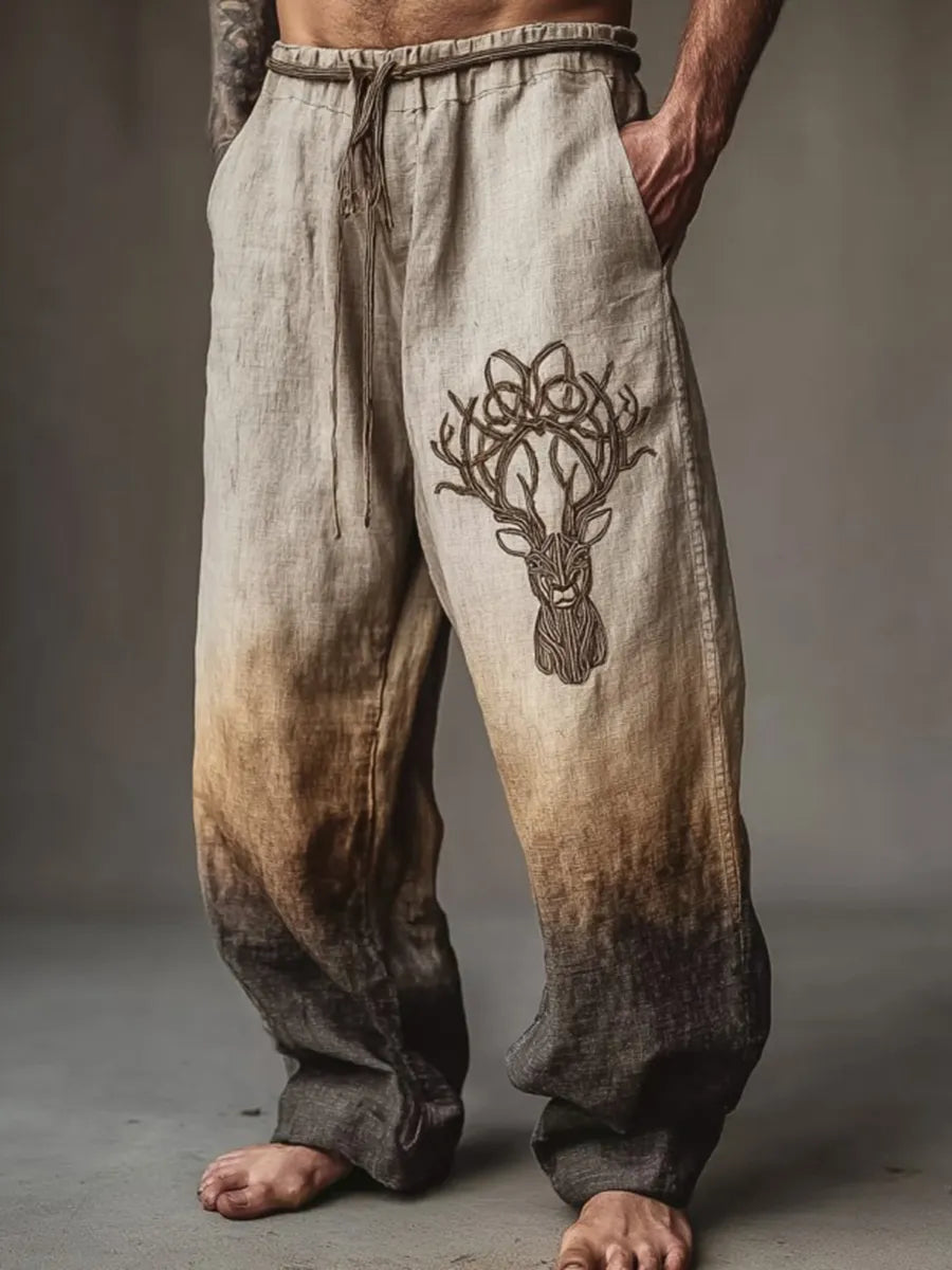 Men's Viking Nordic Two-Tone Tree Of Life Western Elk Pants