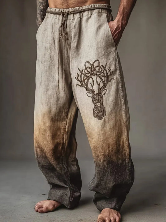 Men's Viking Nordic Two-Tone Tree Of Life Western Elk Pants