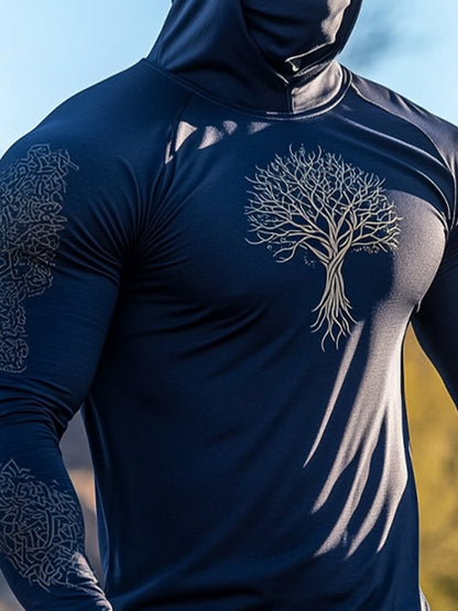Men's Outdoor Sun Protection Breathable Cool Hooded Sun Protection Long Sleeve Top