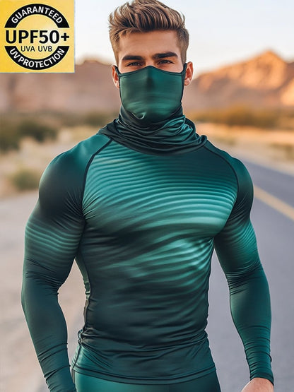 Men's Outdoor Sun Protection Breathable Cool Hooded Sun Protection Long Sleeve Top