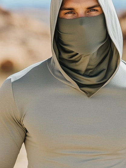 Men's Outdoor Sun Protection Breathable Cool Hooded Sun Protection Long Sleeve Top