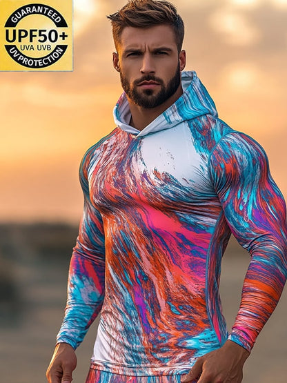 Men's Outdoor Sun Protection Cool Hooded Sun Protection Long Sleeve Top