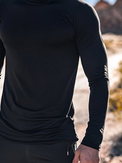 Men's Outdoor Sun Protection Breathable Cool Hooded Sun Protection Long Sleeve Top