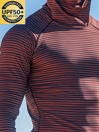 Men's Outdoor Sun Protection Breathable Cool Mask Hooded Sun Protection Long-Sleeved Top