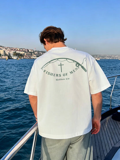 Fishers Of Men Matthew 4:19 Printed Men's T-shirt