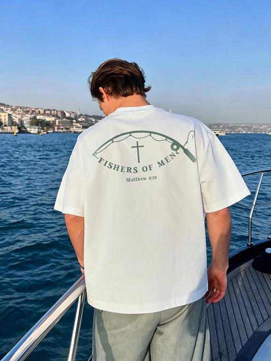 Fishers Of Men Matthew 4:19 Printed Men's T-shirt