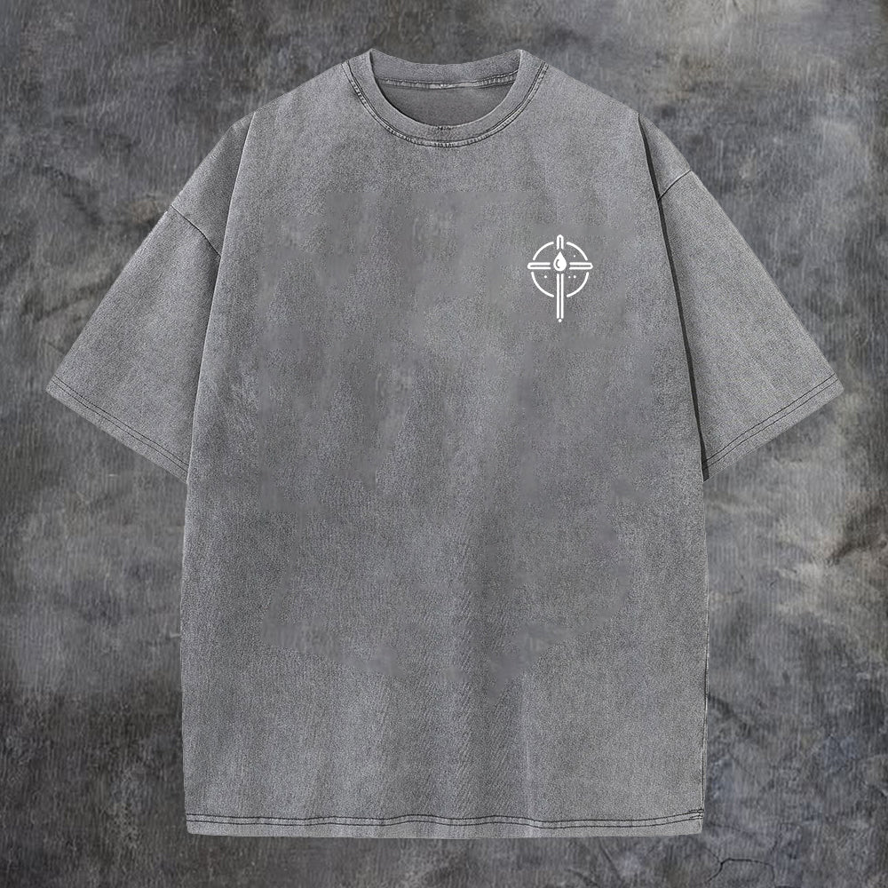 Not Of This World John 17:16 Gothic Cross Printed Men's T-shirt