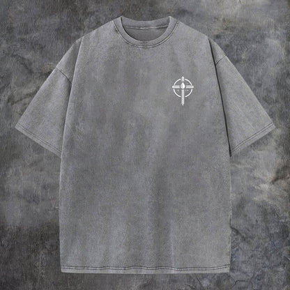 Not Of This World John 17:16 Gothic Cross Printed Men's T-shirt