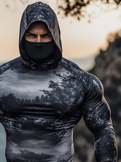 Men's Outdoor Sun Protection Breathable Cool Hooded Sun Protection Long Sleeve Top