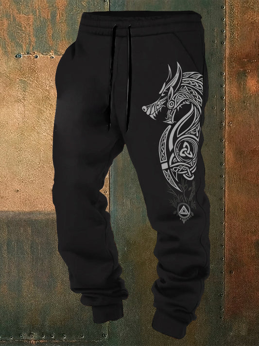 Viking Dragon Totem Retro Unisex Printed Trousers