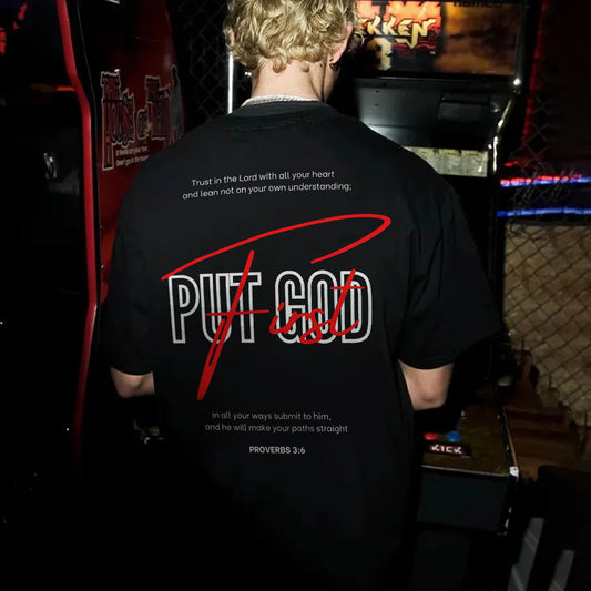 Put God First Printed Men's T-shirt