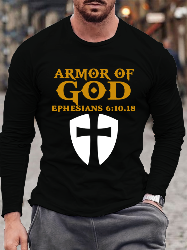 Armor Of God Christian Cotton Long Sleeve T-Shirt