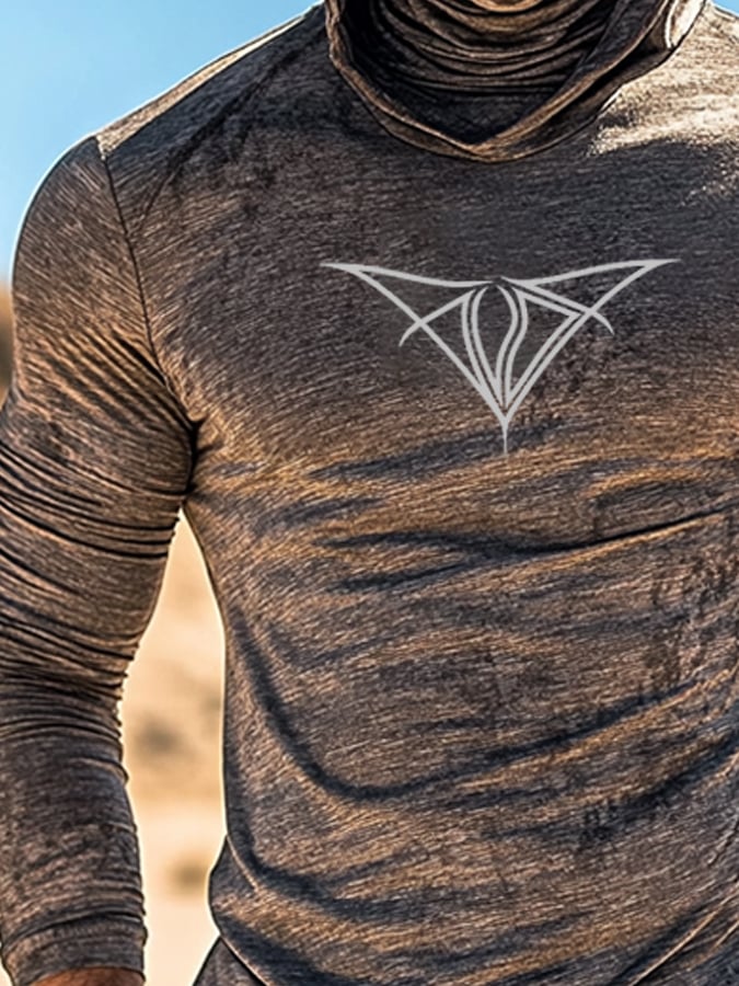 Men's Outdoor Sun Protection Breathable Cool Hooded Sun Protection Long Sleeve Top