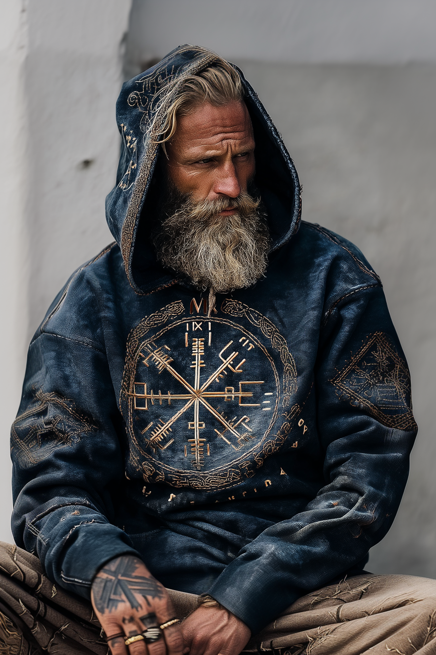 Viking Style Inspired Rune Digital 3D Printed Unisex Casual Hoodie