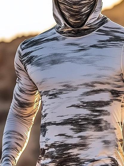Men's Outdoor Sun Protection Breathable Cool Hooded Sun Protection Long Sleeve Top