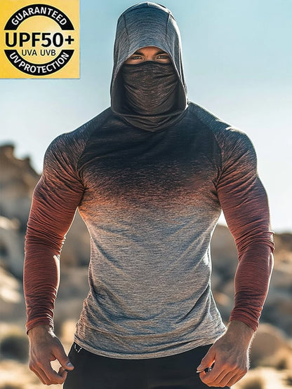 Men's Outdoor Sun Protection Breathable Cool Hooded Sun Protection Long Sleeve Top
