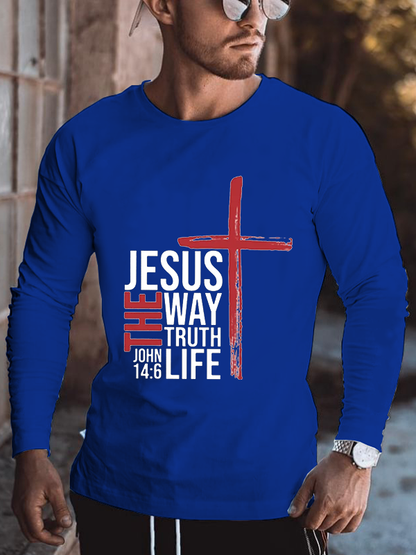 Jesus The Way Truth Life Cotton Long Sleeve T-Shirt
