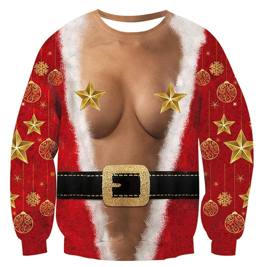 Mr. Claus Print Ugly Christmas Sweatshirt