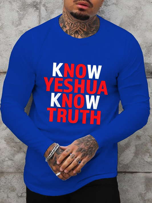 Yeshua Shirt Christian Faith Hebrew Name for Jesus Religious Long Sleeve T-Shirt