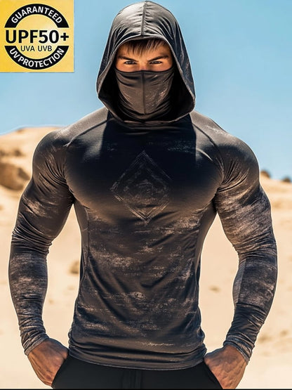 Men's Outdoor Sun Protection Breathable Cool Hooded Sun Protection Long Sleeve Top