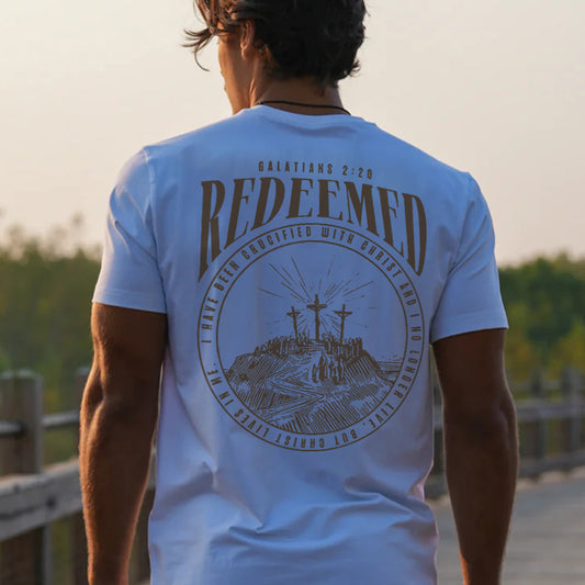 Galatians 2:20 Redeemed Printed Men's T-shirt