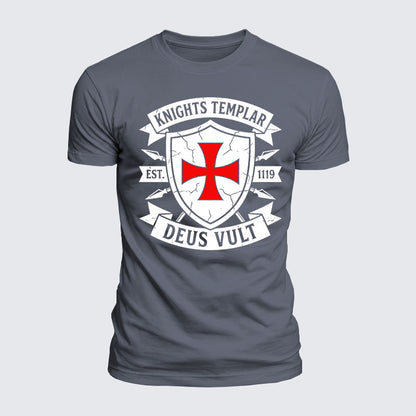 Luxe Mercerized Cotton Tee - Knights Templar Deus Vult