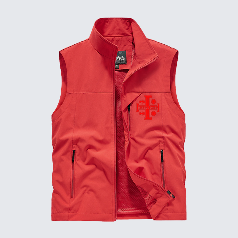 Yeshua The King Is Coming Hebrew Name Jesus God Christian Outdoor Quick-dry Vest