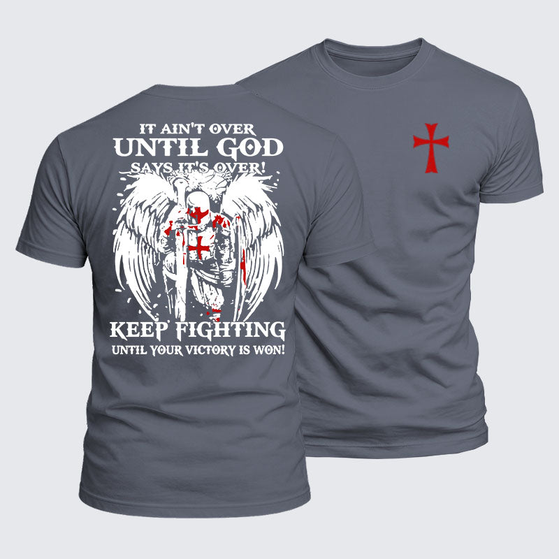 Luxe Mercerized Cotton Tee -  It Aint Over Until God Say Its Over