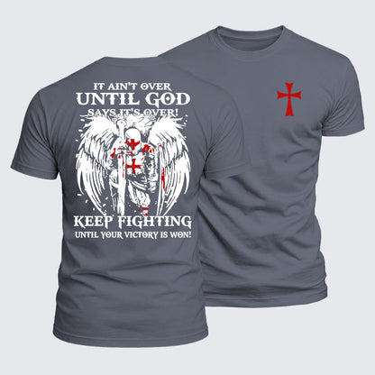 Luxe Mercerized Cotton Tee -  It Aint Over Until God Say Its Over