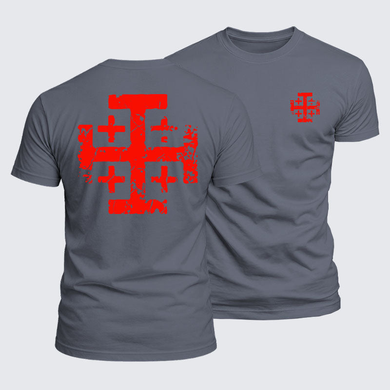 Luxe Mercerized Cotton Tee -  Knights Templar Jerusalem Cross