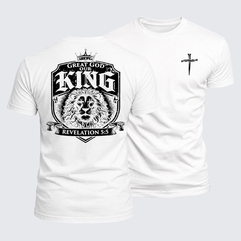 Luxe Mercerized Cotton Tee - Great God our King - Revelation 5:5