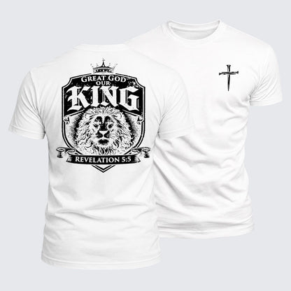 Luxe Mercerized Cotton Tee - Great God our King - Revelation 5:5