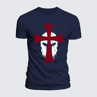 Luxe Mercerized Cotton Tee - Knights Templar Crusader Cross