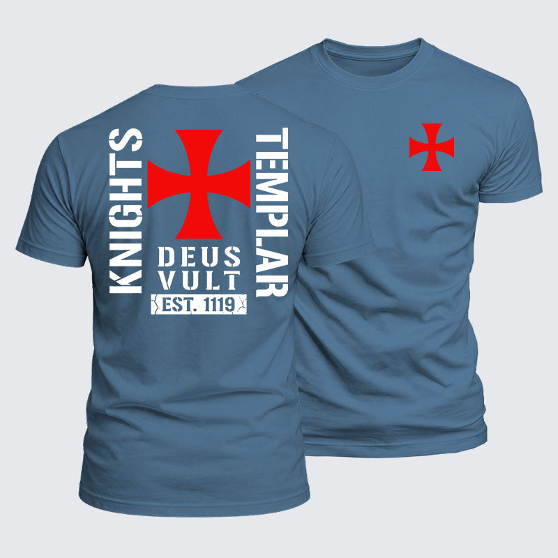 Luxe Mercerized Cotton Tee - Knights Templar Deus Vult